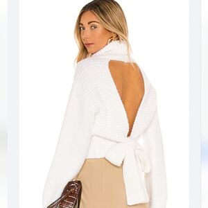 Black Open-Back Turtleneck Sweater